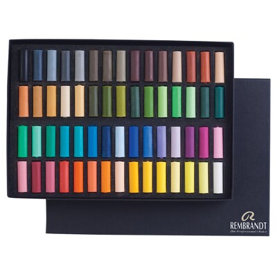 Rembrandt Soft Half Stick Pastel Cardboard General Selection Box Set, Assorted Colors, 60/Set (RBX31823133)