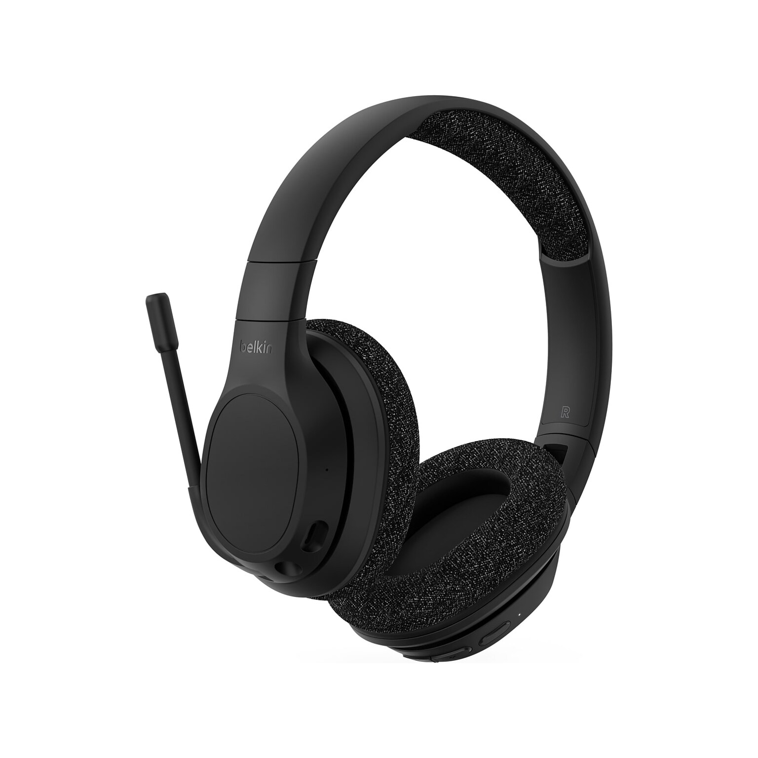 Belkin SoundForm Adapt Noise Canceling Bluetooth Headset, USB-C/3.5 mm (AUD005BTBLK)