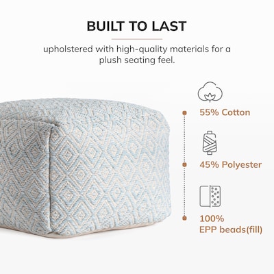 Anji Mountain Cherokee Arctic Fabric Rectangular Pouf Ottoman (AMBPF076-2014)
