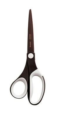 Scotch Precision Ultra Edge 8" Titanium Standard Scissors, Pointed Tip, Black/White (1468TNSMXESF)