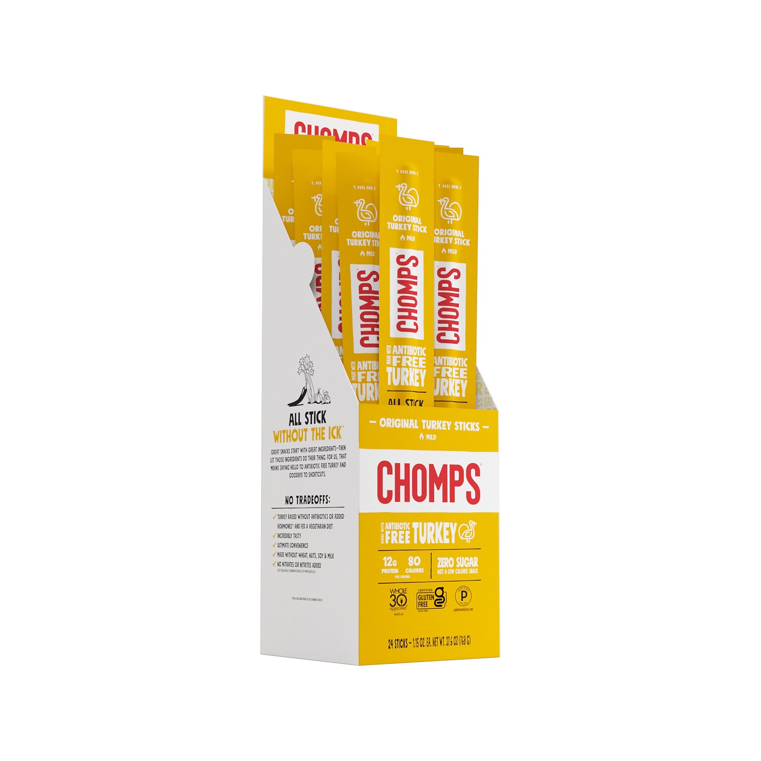 Chomps Original Turkey Meat Stick, 1.15 oz., 24/Box (CTOTJ24)