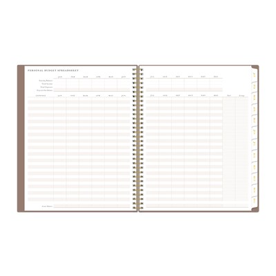 2027 Blue Sky Blue Sky Life Note-It 8.5" x 11" Calendar Year Weekly & Monthly Planner, Plastic Cover, Solid Latte (157431-27)