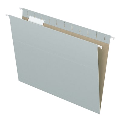 Pendaflex 100% Recycled Hanging File Folder, 1-Tab, Letter, Gray, 25/Box (81604)