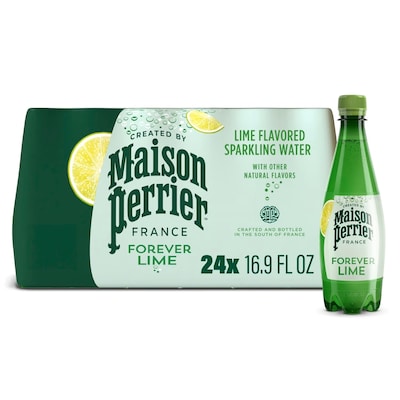 Perrier Flavored Lime Sparkling Mineral Water, 16.9 oz., 24 Bottles/Carton (12283034)