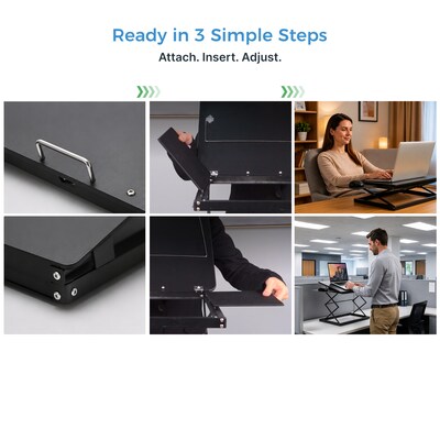 Uncaged Ergonomics CD4 16.25" x 12.25" Adjustable Standing Desk Converter for Laptops, Black (CD4-B)