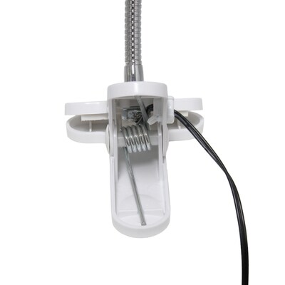 Creekwood Home Sleek Essentials 17.25" Adjustable Basic Clip On LED Light with Flexible Gooseneck, White (CWD-1007-WH)