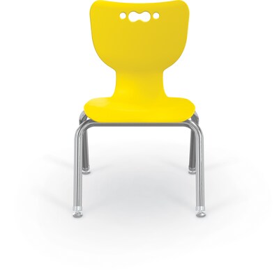 MooreCo 12" Hierarchy Student Chair with 4 Legs, Yellow/Chrome Base (703673595360)