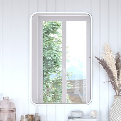 Flash Furniture Jada Decorative Wall Mirror, 24" x 36" Matte Silver (HMHD22M199YBNSV)