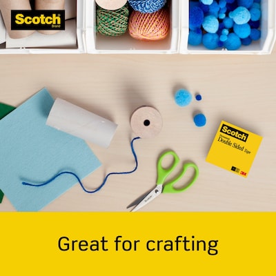 Scotch Permanent Double Sided Tape Refill, 0.5" x 12.5 yds., 1"Core, Clear, 72/Roll (137CT)