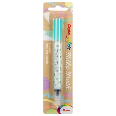 Pentel Milky Brush, Green Ink, 3/Bundle (PTAXGFHBPPDX-3)