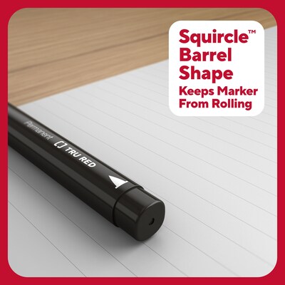 TRU RED™ Permanent Marker, Fine Tip, Black, 12/Pack (TR54533-CC)