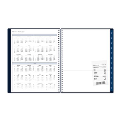 2027 Blue Sky Passages 8.5" x 11" Calendar Year Weekly & Monthly Standard Planner, Plastic Cover, Solid Navy (148659-27)
