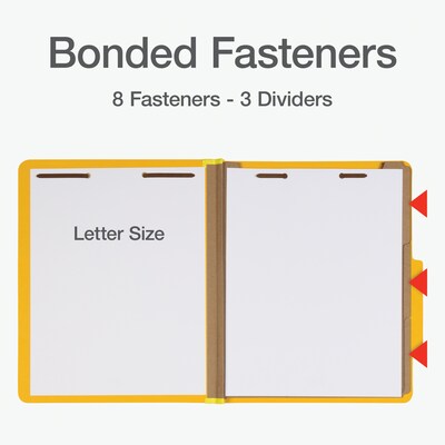 Pendaflex Heavy Duty Classification Folder, 3-Dividers, 3" Expansion, Letter Size, Yellow, 10/Box (1006943)