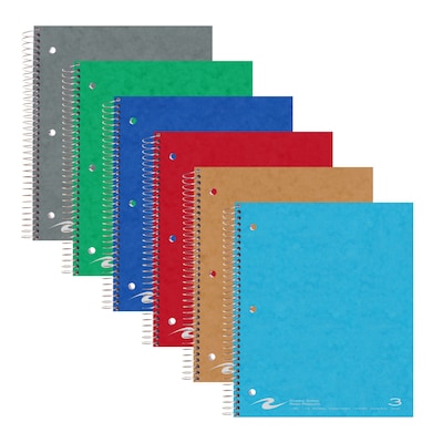 Roaring Spring Paper Products 3-Subject Notebooks, 8.5 x 11, College Ruled, 120 Sheets, /Carton (1