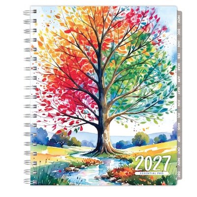 2027 Excello Brands Essential Pro 7" x 9" Weekly & Monthly Planner, Tree Seasons (ESPRO-CY27-79-20)