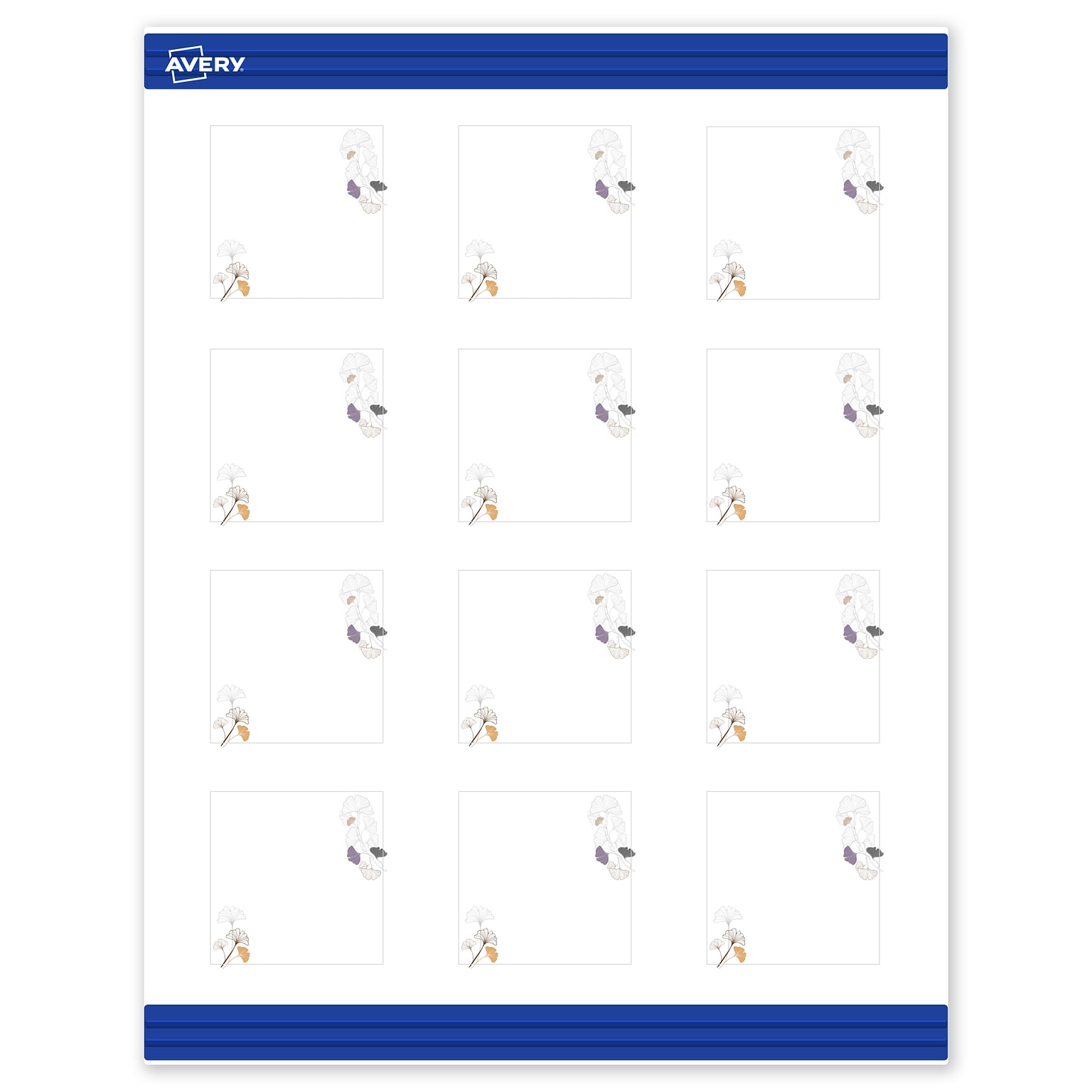 Avery Floral Design Matte Blank Card, White, 120/Pack (S00-F4B)