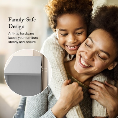 Bush Furniture Salinas 63"H 5-Shelf Bookcase with Adjustable Shelves, Cape Cod Gray Laminated Wood (SAB132CG-03)