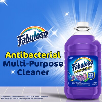 Fabuloso Antibacterial Multipurpose Cleaner, Lavender Scent, 169 Fl. Oz., 3/Carton (61018224CT)