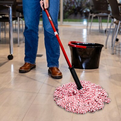 Libman Big Tornado Twist Mop Head, #20, White/Red, 6/Carton (00989)