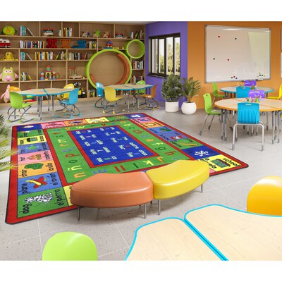 Joy Carpets LenguaLink Spanish Nylon 7'8" x 10'9" Machine Tufted Rug, Multicolored (1412D)