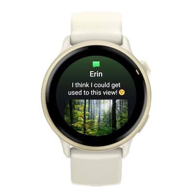 Garmin vívoactive 6 Fitness-Tracking AMOLED Smartwatch with Silicone Band, Lunar Gold with Bone (010-02985-01)