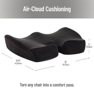 Mind Reader Memory Foam Office Chair Ergonomic Orthopedic Cushion, Black (ORTHOCUSH-BLK)