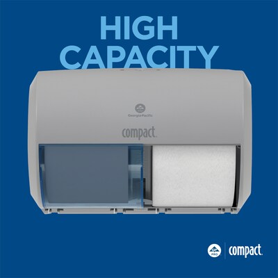 Georgia-Pacific Compact 2-Roll Side-by-Side Coreless Toilet Paper Dispenser, Gray (56783A)