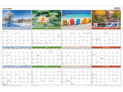 2025 AT-A-GLANCE Seasons in Bloom 36 x 24 Yearly Wall Calendar, Reversible (PA133-25)