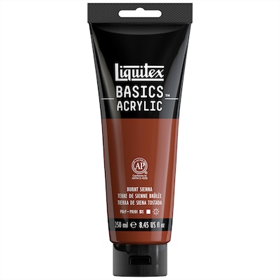 Liquitex BASICS Acrylic Paint Tube, Burnt Sienna, 250 mL (LIQ4385127)
