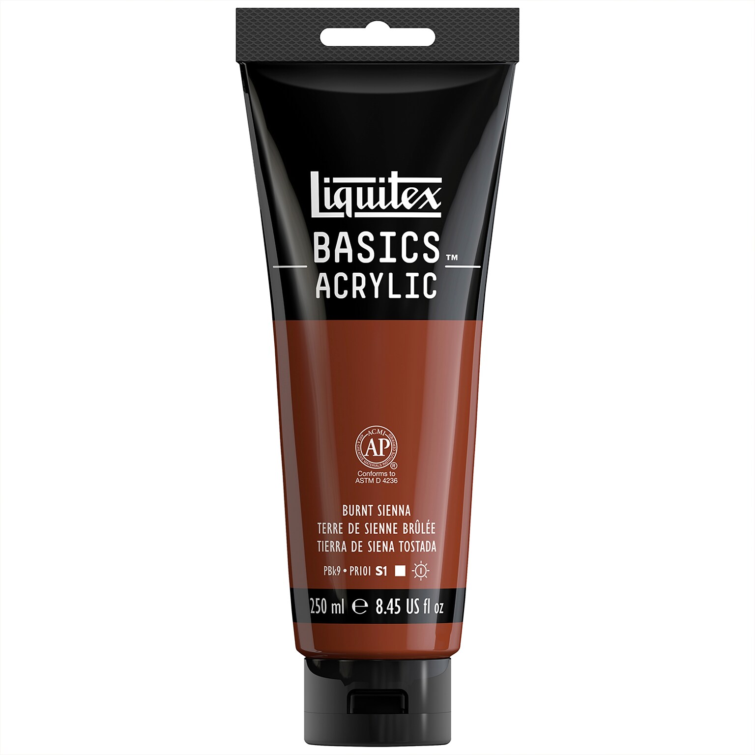 Liquitex BASICS Acrylic Paint Tube, Burnt Sienna, 250 mL (LIQ4385127)
