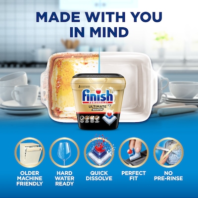 Finish Ultimate Quantum Dishwasher Detergent Tablets, Unscented, 38 Tablets/Tub (51700-99828)