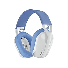 Logitech G435 Noise Canceling Bluetooth Over-the-Ear Gaming Headset, Off-White/Lilac (981-001073)