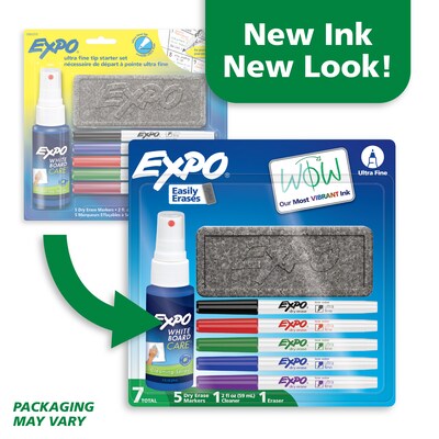 Expo Dry Erase Starter Set, Ultra Fine Tip, Assorted Colors, 5/Set (1884310)