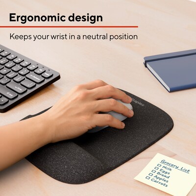Quill Brand® Mouse Pad with Gel Wrist Rest, Black (53326)