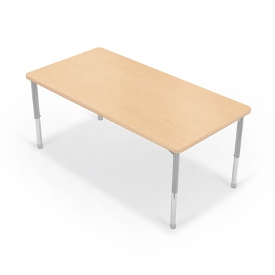MooreCo Hierarchy Rectangular Table, 60W x 30D, Fusion Maple/Platinum Base (703673562898)