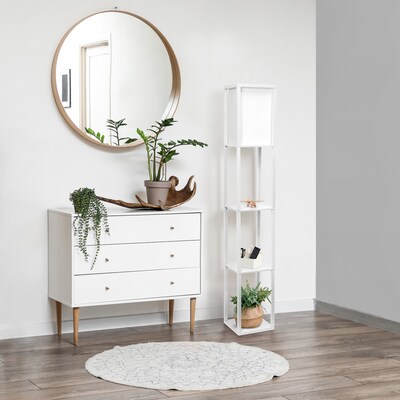 Creekwood Home Classix 62.5" Floor Lamp with Rectangular Shade, White (CWF-3007-WH)