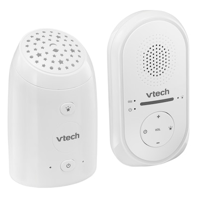 VTech DECT 6.0 Digital Audio Baby Monitor with Glow-on-Ceiling Night-Light & 1 Parent Unit, White (TM8112)