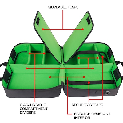 USA Gear S Series Travel Console Case for Xbox Series X or S, Green (GRSLS23100GNWS)