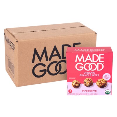 MadeGood Strawberry Granola Minis, 0.85 oz., 5 Bags/Pack, 6/Pack (220-02847)