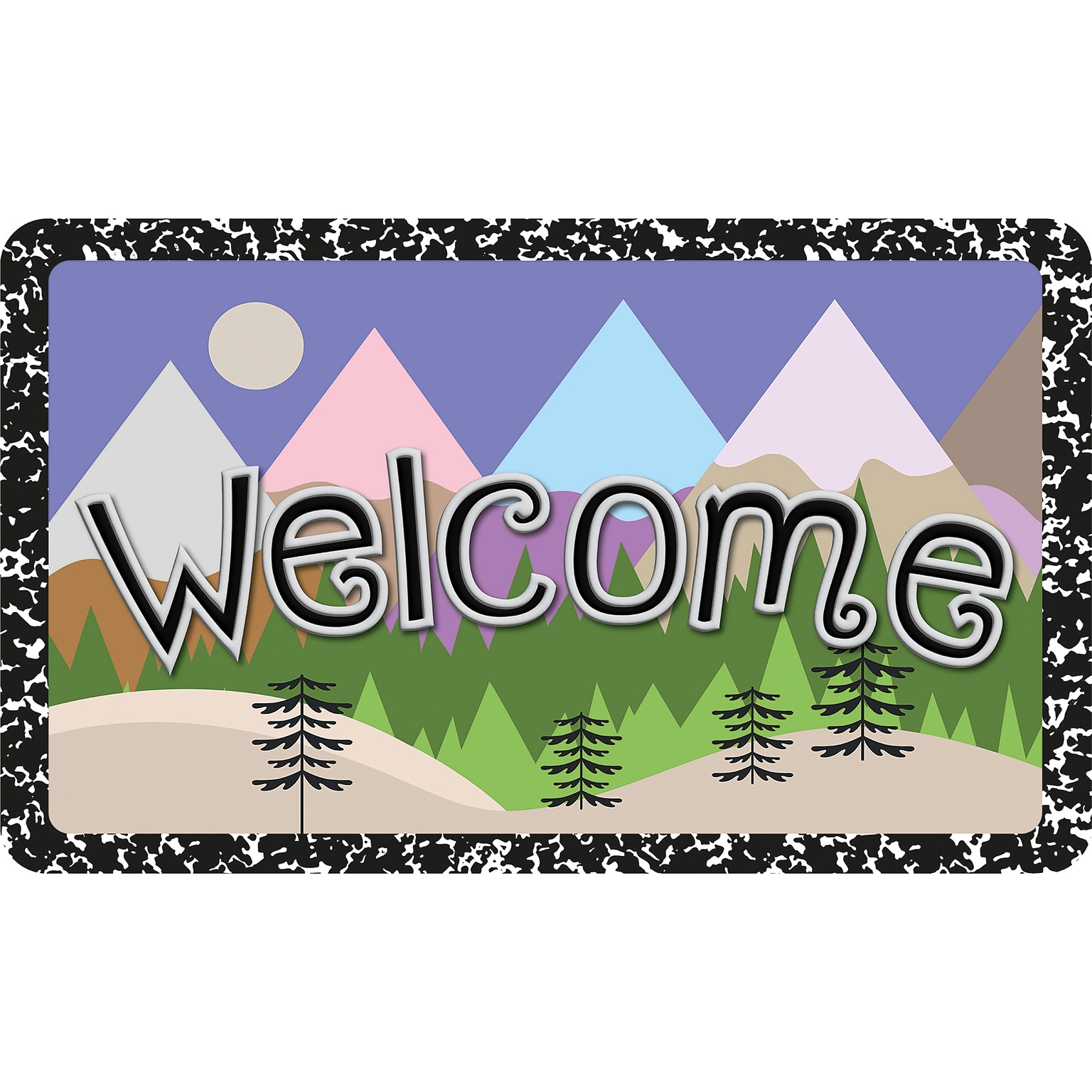 Ashley Productions The Original Fun Mat, Welcome Mat, 18 x 30, Magic Mountains Welcome (ASH91310)