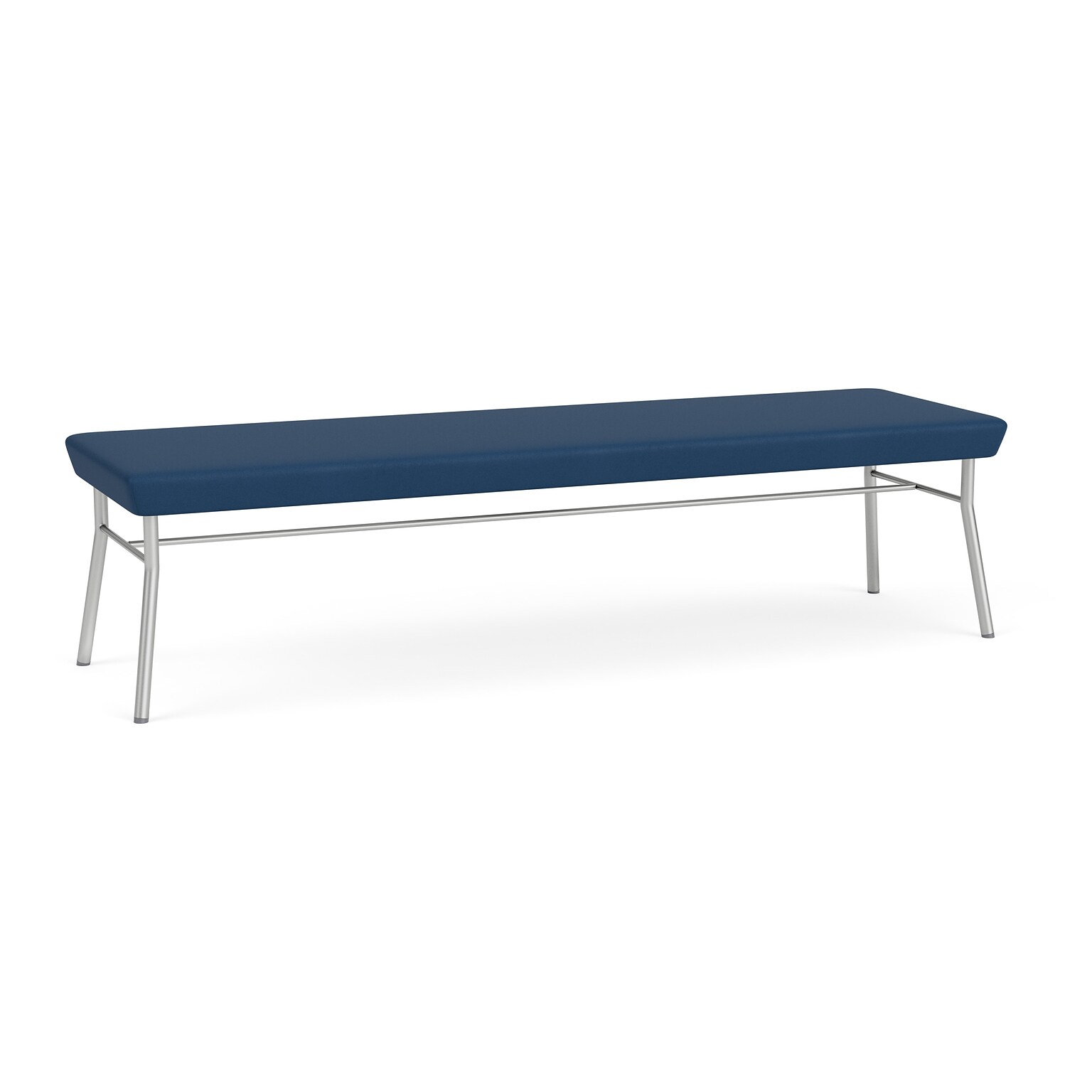 Lesro Chat Vinyl 3-Seat Bench, Patriot Plus Blue Ridge/Silver (CX3001.SSV-01PPBR)