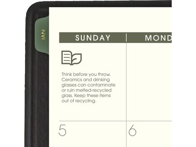 2025 AT-A-GLANCE Recycled 7" x 8.75" Weekly & Monthly Appointment Book, Faux Leather Cover, Black (70-951G-05-25)