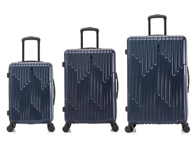 InUSA Drip Hardside Spinner Luggage Set, Blue (IUDRISML-BLU)