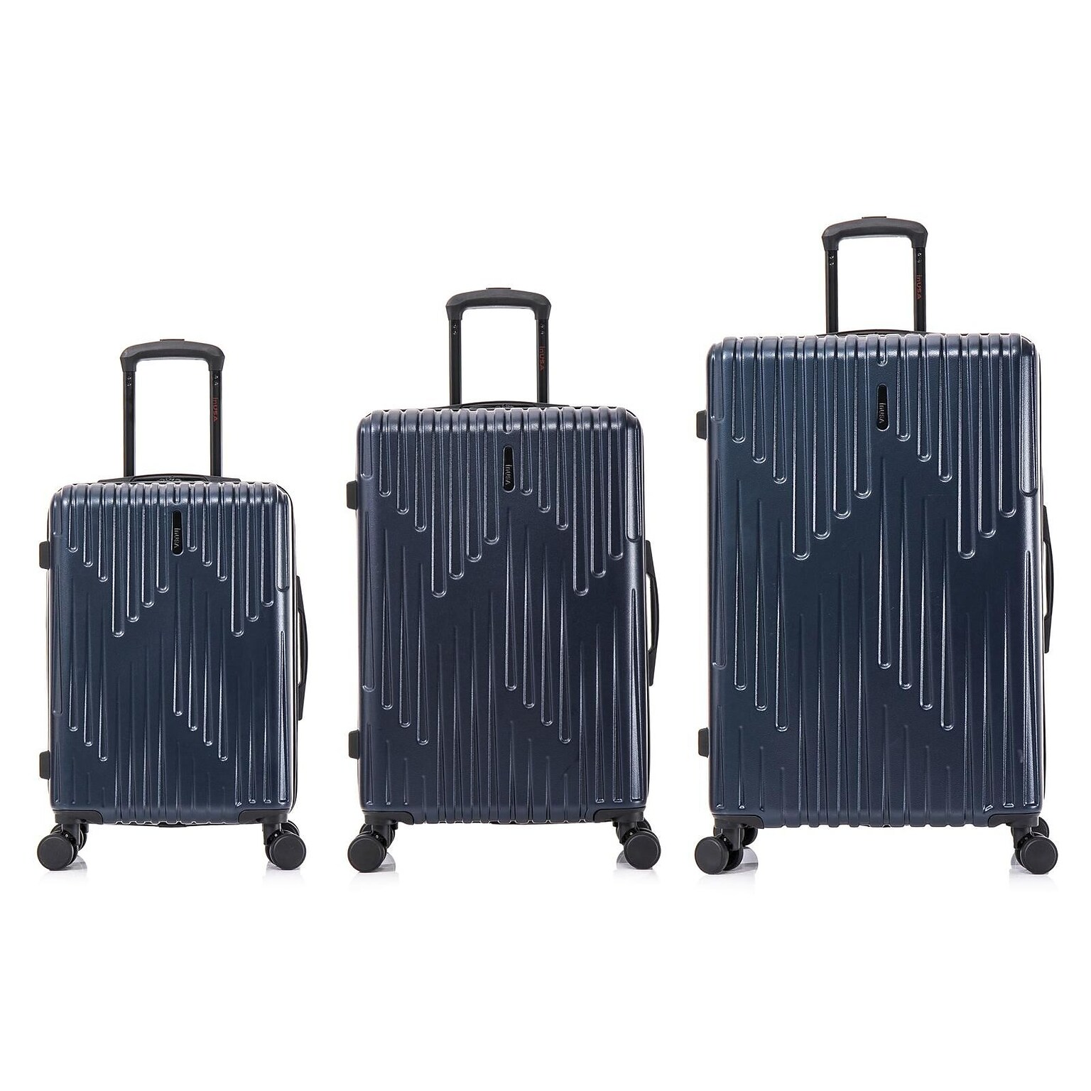 InUSA Drip Hardside Spinner Luggage Set, TSA Checkpoint Friendly, Blue (IUDRISML-BLU)