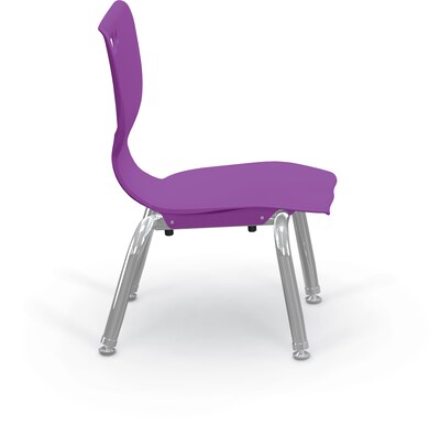 MooreCo 10" Hierarchy Student Chair with 4 Legs, Purple/Chrome Base (703673561822)