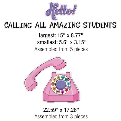 Carson-Dellosa Happily Ever Elementary Retro Remix Hello! Calling All Amazing Students Bulletin Board Set (110591)