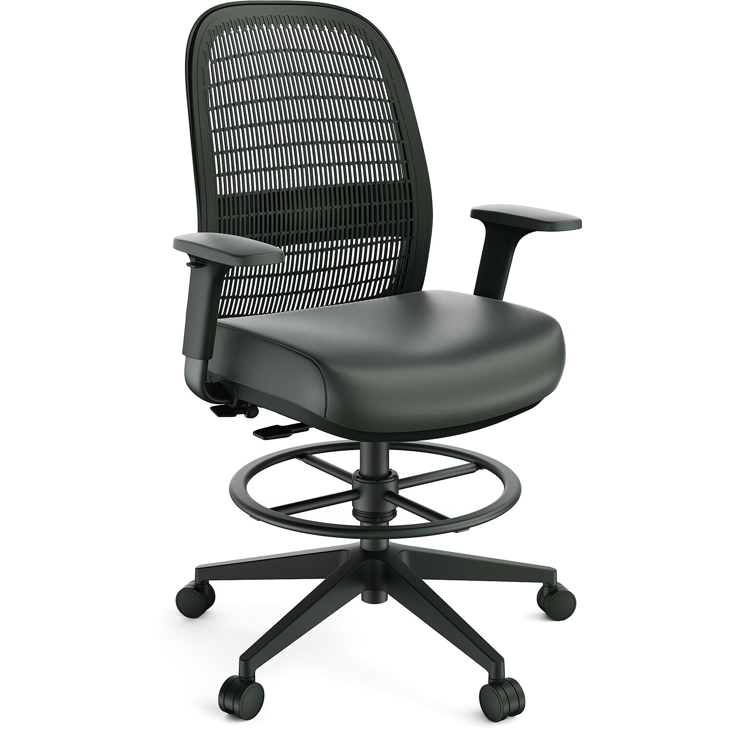 Workplace2.0 Health™ Bedford Polyurethane/Nylon Task Stool, Black (WP62575)