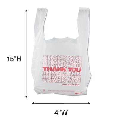 BARNES PAPER CO. High Density Shopping Bags, 16 x 8, 2000/Carton