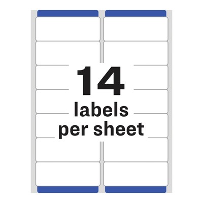 Avery Easy Peel Laser Address Labels, 1-1/3" x 4", Clear, 14 Labels/Sheet, 50 Sheets/Box   (5662)