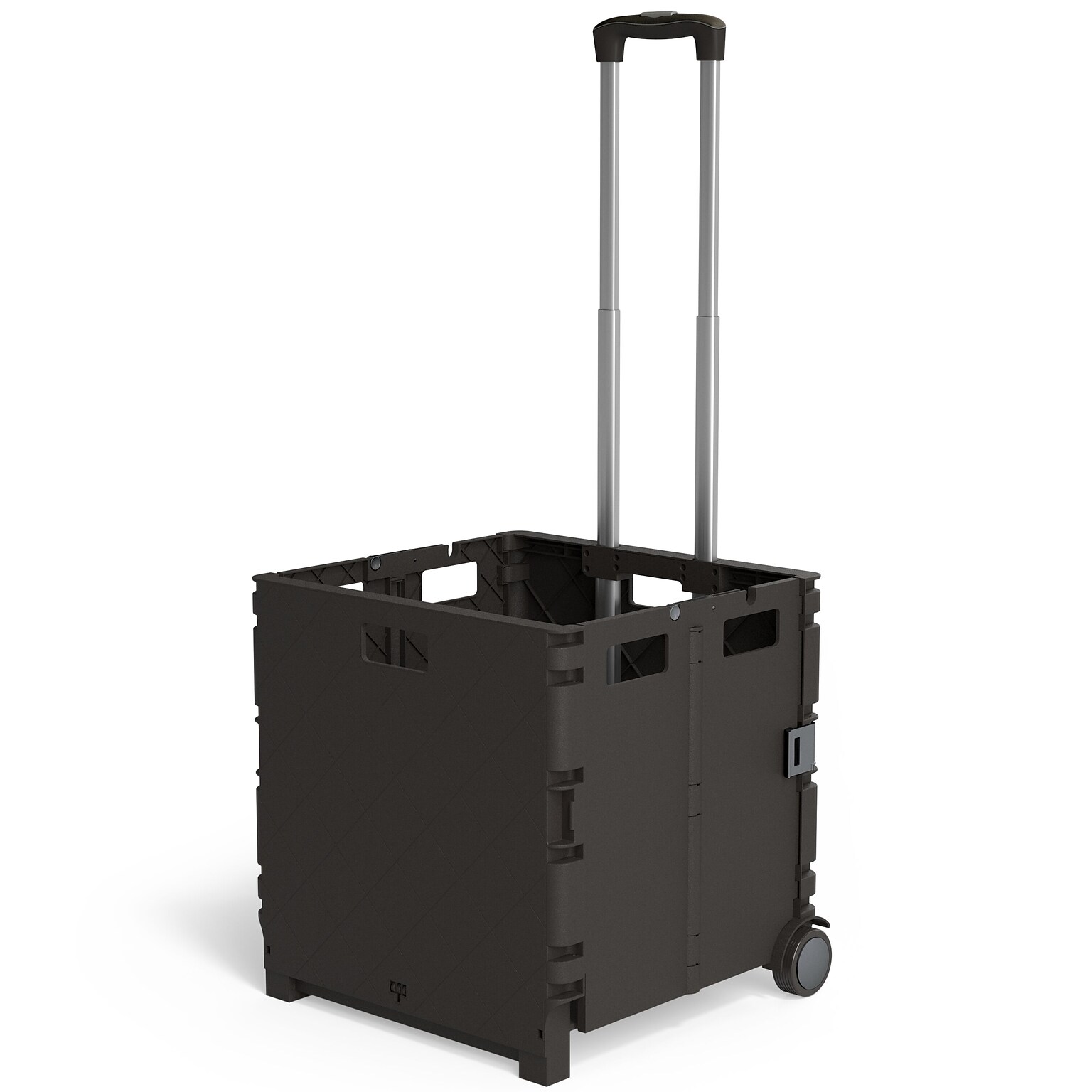 Quill Brand® Plastic Collapsible Rolling Crate, Black (ST59678)